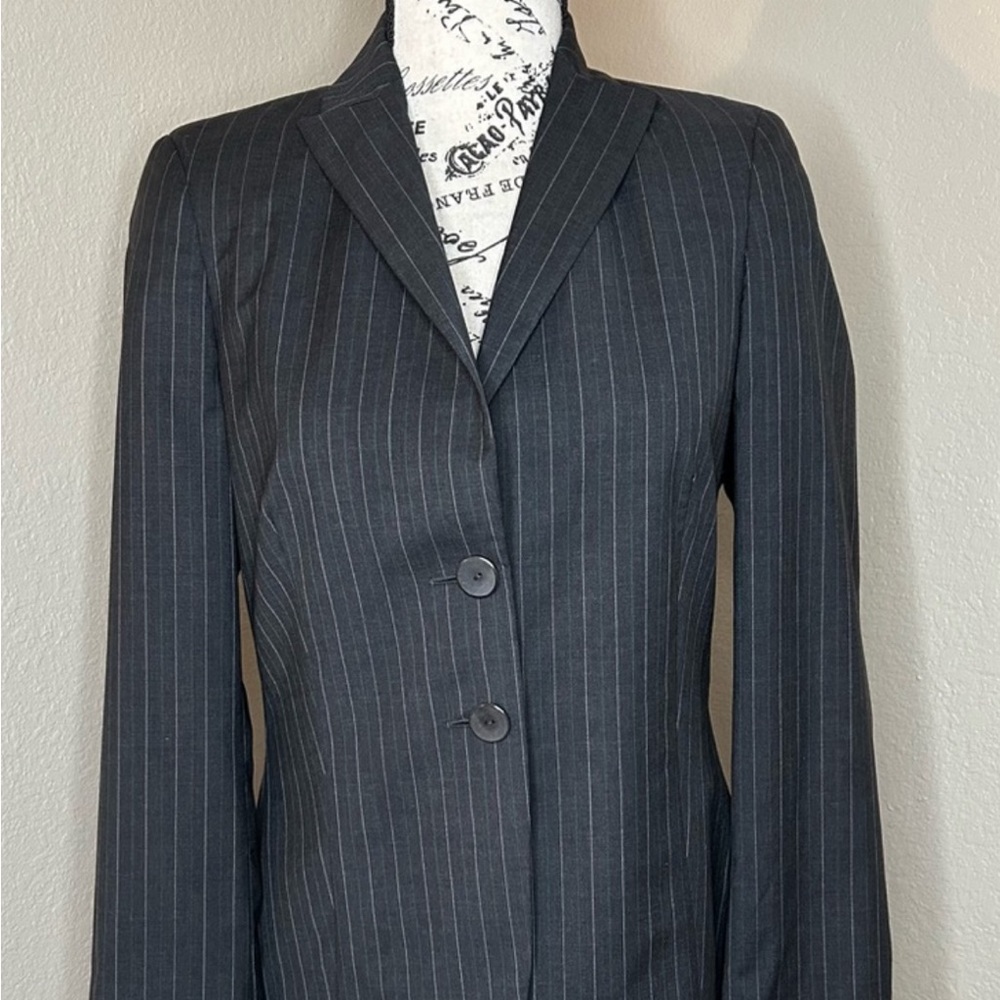 Zanella Black Pinstripe Blazer Sz 2